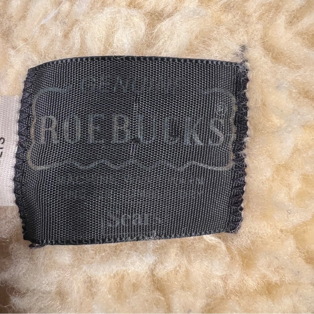Vintage Roebucks Vest Blue Denim Sherpa Fleece Snap Western 70's Men's XL - Picture 3 of 9